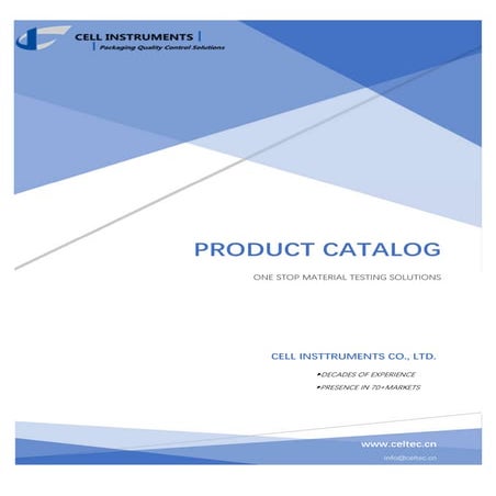 Cell Instruments Testing equipment catalog about testing packaging ...