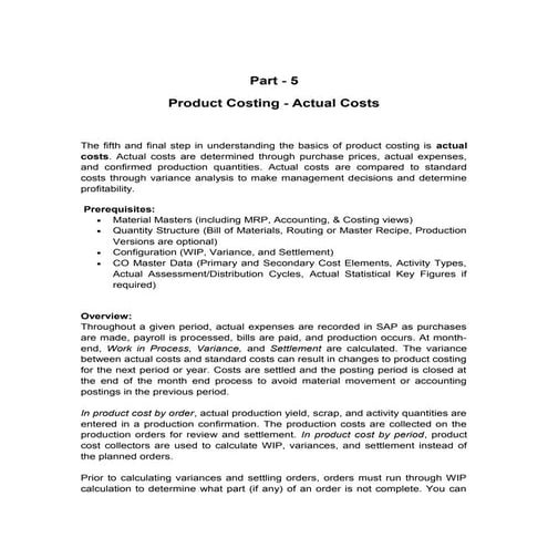 Product costing part5-actual costs