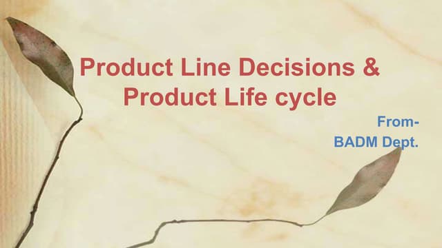 Product decision