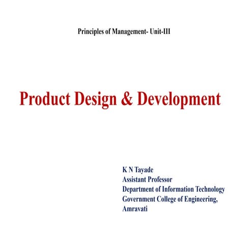 POM: Product design and development