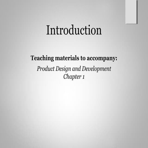 Product design and development ch1
