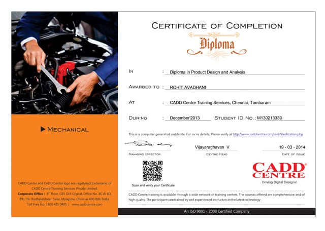 Product design certificate PPT Product design certificate PPT
