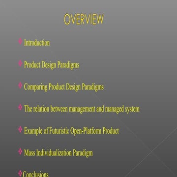 Product design for mass individualization