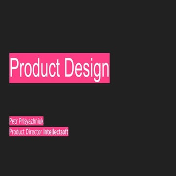 Product design process in agile, lean development