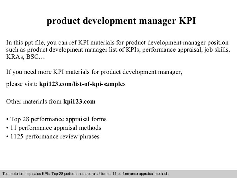 product development manager job description
