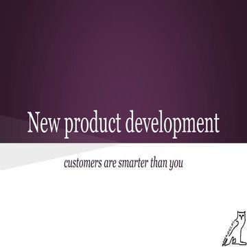 New product development