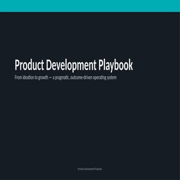 Product Development Playbook - Guide your team | PPTX