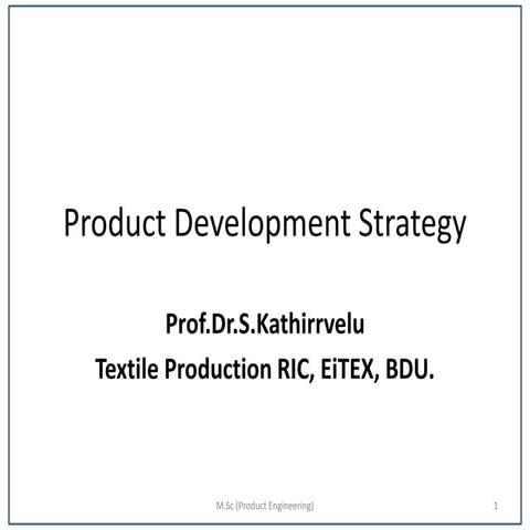 Product development strategy