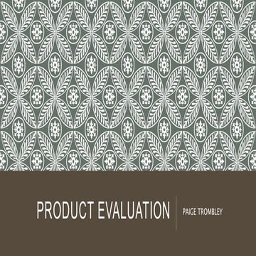 Product evaluation media