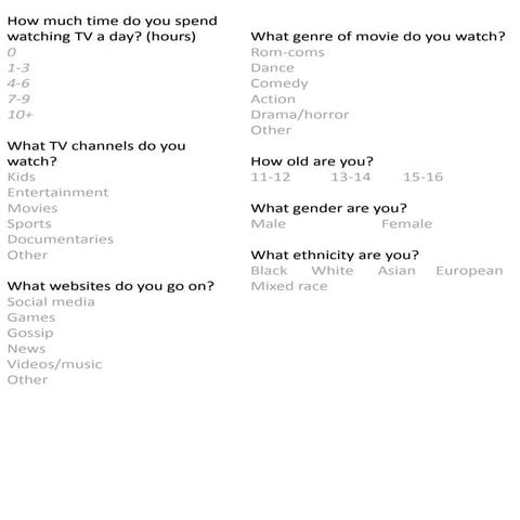 Production QUESTIONS