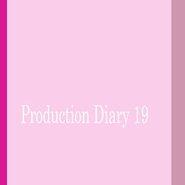 Production diary 19