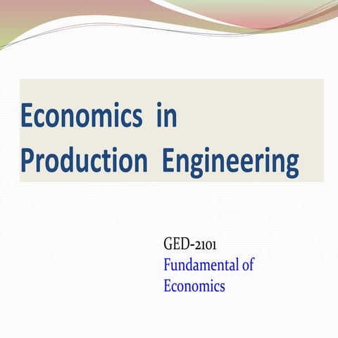 Economics in Production Engineering