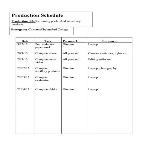 Production schedule-1