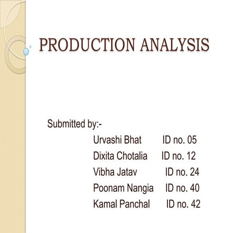 Production analysis ppt