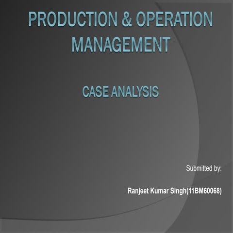 Production and operations management