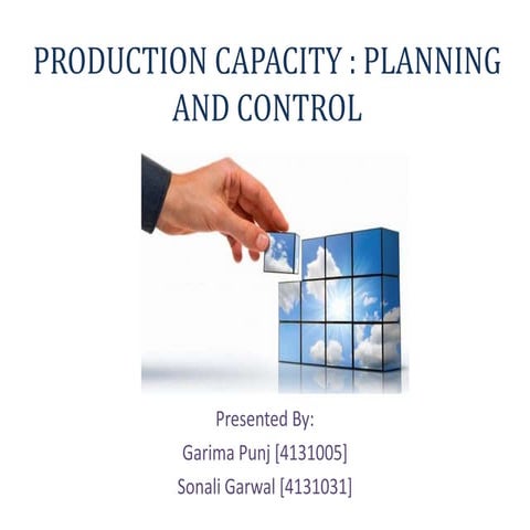 Production capacity – planning and control