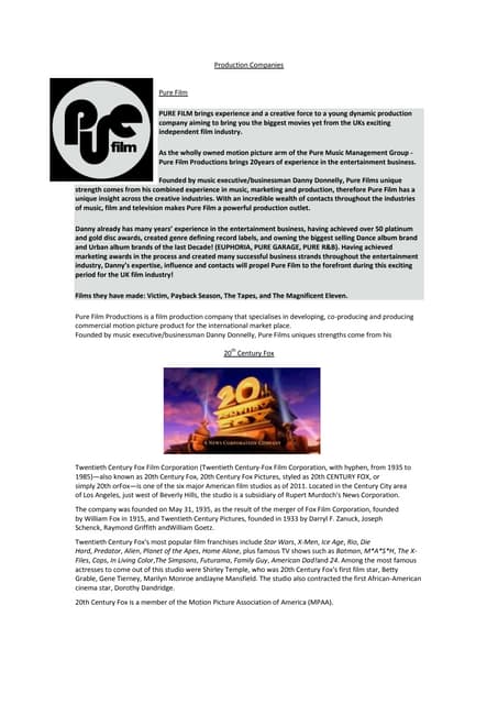 Production companies