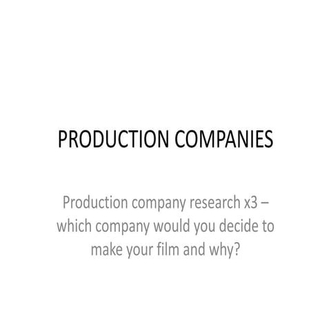 Production companies hanan