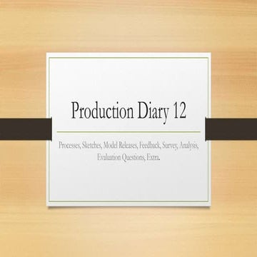 Production diary 12 - Processes, Sketches, Model Releases, Feedback, Survey, ...