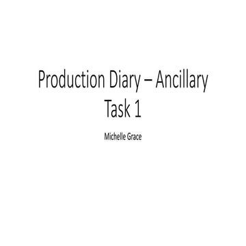 Production diary – ancillary task 1