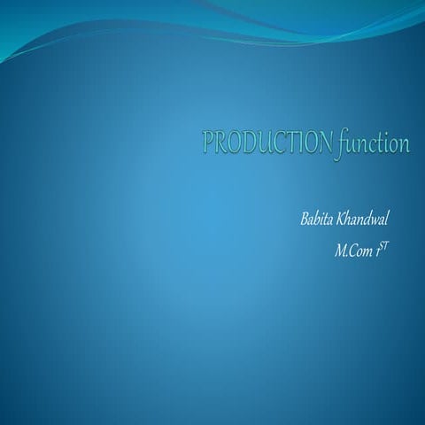 Production function