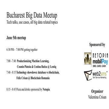 Productionizing Machine Learning - Bigdata meetup 5-06-2019