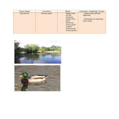 Production log 18/10/14