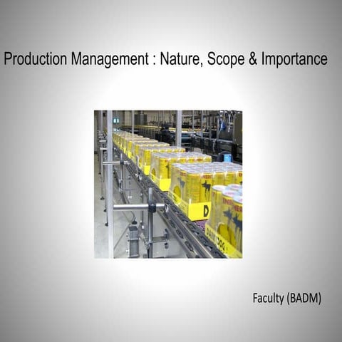 Production management