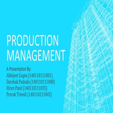 Production Management with it's objectives and functions