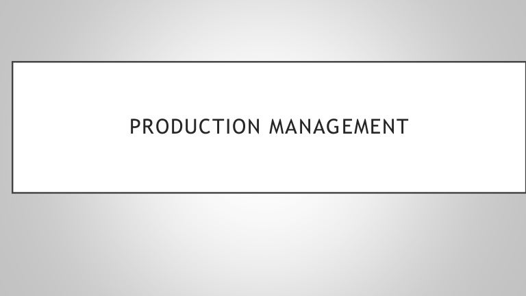production management ppt free download