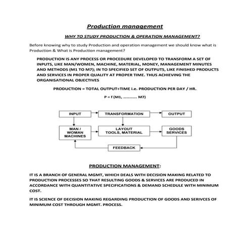Production management term paper