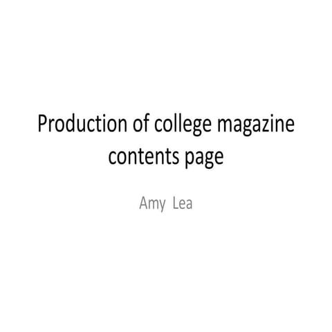 Production of college magazine contents page