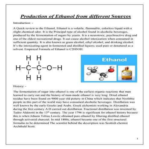 Production of ethanol