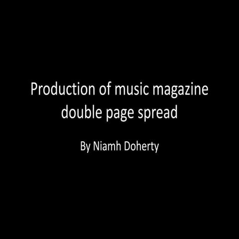 Production of music magazine double page spread