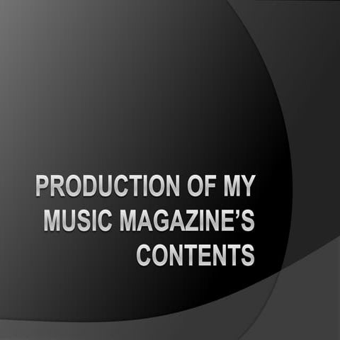 Production of my Music Magazine contents page.
