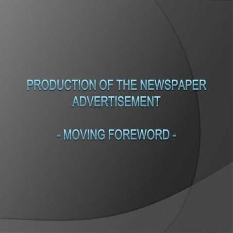Production of  newspaper advertisement
