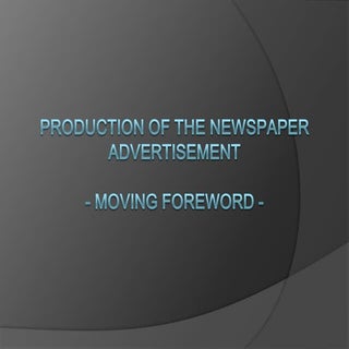 Production of  newspaper advertisement