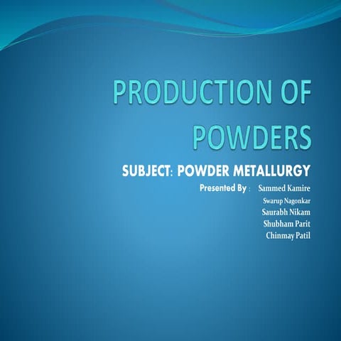 Production of powders
