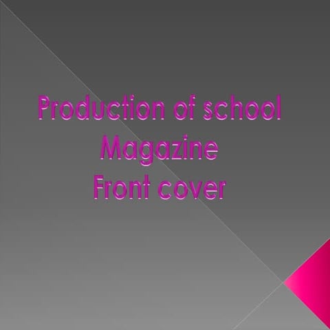 Production of front cover | PPTX