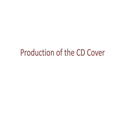 Production of the cd cover 2