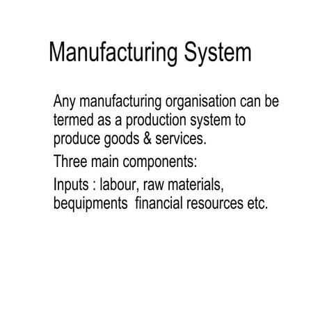 Types Of Production System