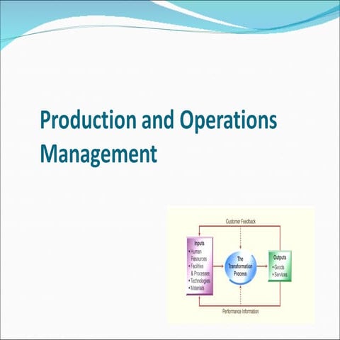 Production & operations management | PPT