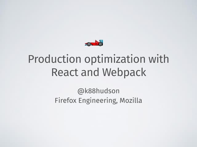 Production optimization with React and Webpack