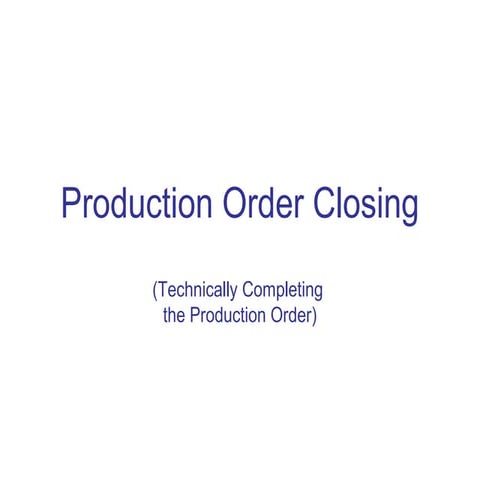 Production order - Murali krishna nookella