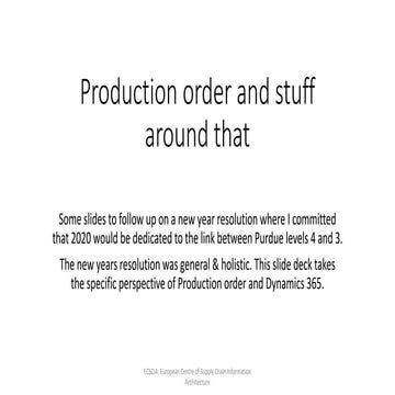 Production order and stuff around that