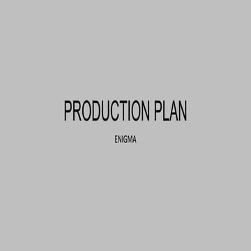 PRODUCTION PLAN