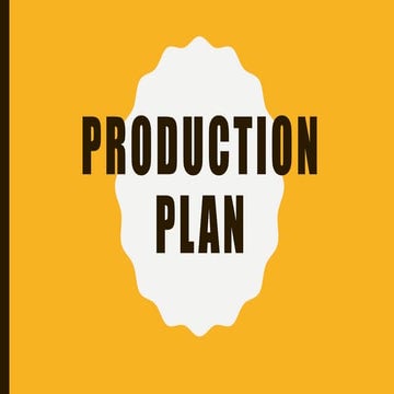 Production plan