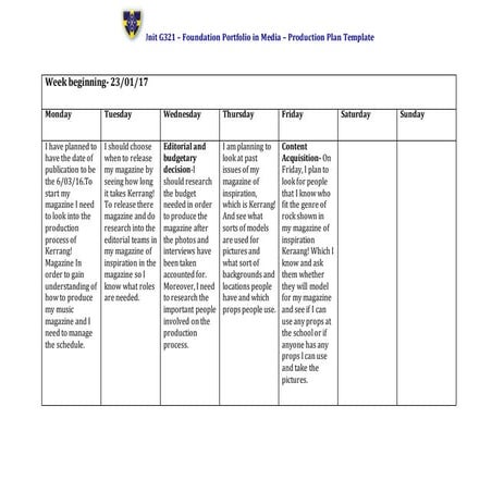 Production plan   template