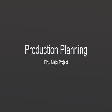 Production planning