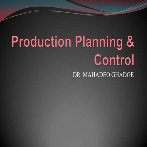 Productionplanning control power point presentation